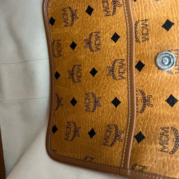 MCM Cognac and Orange Visetos Tote - Picture 7 of 15